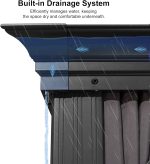 Gazebo 10′ X 14′ Built-in Drainage System, Gray | 4.7″ Thick Post, Built in Drainage, Windproof Cool Breeze, Snowproof & Rustproof, 260 GSM Textilene Netting, Fit Any Yard - Image 8