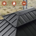 Gazebo 10′ X 14′ Built-in Drainage System, Gray | 4.7″ Thick Post, Built in Drainage, Windproof Cool Breeze, Snowproof & Rustproof, 260 GSM Textilene Netting, Fit Any Yard - Image 2