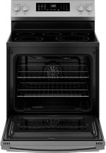 GE 30-inch Freestanding Electric Convection Range with No Preheat Air Fry, WiFi, and EasyWash Oven Tray, Stainless Steel - Image 3