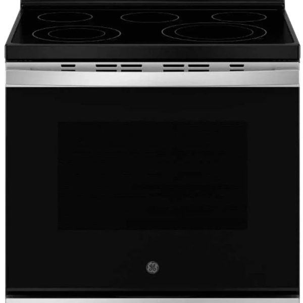 GE 30-inch Freestanding Electric Convection Range with No Preheat Air Fry, WiFi, and EasyWash Oven Tray, Stainless Steel - Prioka