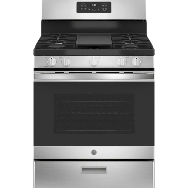 GE 30-Inch Freestanding Gas Range with 4.8 cu. ft. Oven Capacity and Sealed Cooktop Burners - Prioka