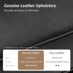 Gerardo Genuine Leather Sofa – Black Rolled Arm Nailhead Sofa - Image 7