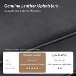 Gerardo Genuine Leather Sofa – Navy Blue Rolled Arm Nailhead Sofa - Image 6