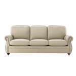 Gerardo Genuine Leather Sofa – Tan Rolled Arm Nailhead Sofa - Image 10