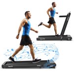 Goplus 2 in 1 Folding Treadmill, 4.75HP Superfit Under Desk Electric Treadmill with APP Control - Image 2