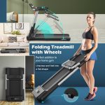 Goplus 2.25HP Folding Treadmill, Compact Superfit Treadmill with LED Display and APP Control - Image 5