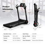 Goplus 2.25HP Folding Treadmill, Electric Superfit Treadmill W/LED Display - Image 12