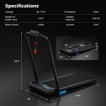 Goplus 3 in 1 Folding Treadmill, 2.5HP 340 LBS Capacity Walking Pad with Handle Bar - Image 10