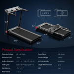 Goplus 3.75HP Folding Treadmill, Freestanding Superfit Treadmill with APP, 12 Preset Programs - Image 7