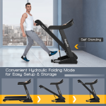 Goplus 3.75HP Folding Treadmill with Incline, Electric Superfit Treadmill w/App Control, 12 Preset & 3 Custom Programs - Image 7