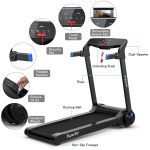 Goplus 3HP Electric Folding Treadmill, with APP Control, Bluetooth Speaker and HD Touch Screen - Image 9