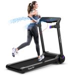 Goplus 3HP Electric Folding Treadmill, with APP Control, Bluetooth Speaker and HD Touch Screen - Prioka