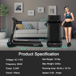 Goplus 3HP Electric Folding Treadmill, with APP Control, Bluetooth Speaker and HD Touch Screen - Image 10