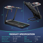 Goplus 4.75HP Folding Treadmill with 15% Auto Incline, Electric Superfit Treadmill w/Voice and APP Control - Image 8