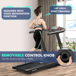 Goplus 4.75HP Folding Treadmill with 15% Auto Incline, Electric Superfit Treadmill w/Voice and APP Control - Image 5