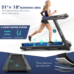 Goplus 4.75HP Folding Treadmill with 15% Auto Incline, Electric Superfit Treadmill w/Voice and APP Control - Image 2