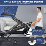 Goplus 4.75HP Folding Treadmill with 15% Auto Incline, Electric Superfit Treadmill w/Voice and APP Control - Image 4
