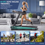 Goplus 4.75HP Folding Treadmill with 15% Auto Incline, Electric Superfit Treadmill w/Voice and APP Control - Image 9