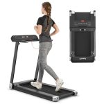 Goplus Folding Treadmill, Compact Superfit Treadmill with APP Control, Blue Tooth Speaker - Prioka