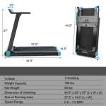 Goplus Folding Treadmill, Compact Superfit Treadmill with APP Control, Blue Tooth Speaker - Image 8