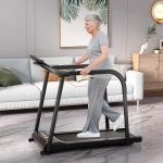 Goplus Walking Treadmill for Senior with Long Handrail, 300 lbs Capacity, Recovery Fitness Exercise Machine for Home with Pulse Sensors - Image 3