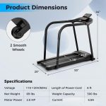 Goplus Walking Treadmill for Senior with Long Handrail, 300 lbs Capacity, Recovery Fitness Exercise Machine for Home with Pulse Sensors - Image 8