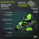 Greenworks 60V 42″ Cordless Battery CrossoverT Riding Lawn Mowers. - Image 3