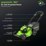 Greenworks 80V 21-Inch Cordless Self-Propelled Lawn Mower - Image 6