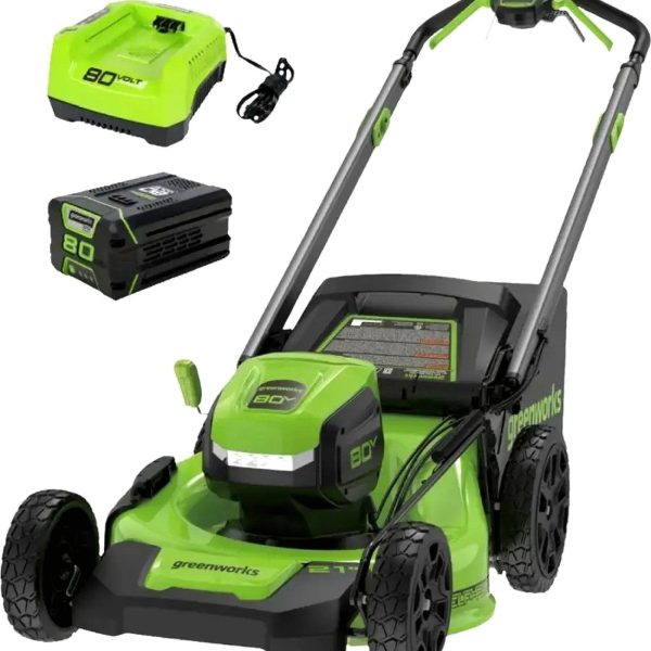 Greenworks 80V 21-Inch Cordless Self-Propelled Lawn Mower with 4.0Ah Battery & Charger - Prioka