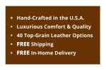 Hadley Contemporary Track Arm Leather Sofa Collection - Image 2