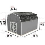 Handy Home Products Hudson 12 ft. x 16 ft. Wood Storage Shed Kit with Floor - Image 6