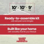 Handy Home Products Rookwood 10 ft. x 10 ft. Wood Storage Shed with Floor – Durable DIY Kit - Image 3