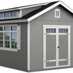 Handy Home Products Windemere 10×12 Do-it-Yourself Wooden Storage Shed with Floor, Beiges - Prioka