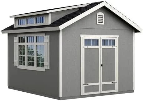 Handy Home Products Windemere 10×12 Do-it-Yourself Wooden Storage Shed with Floor, Beiges - Prioka