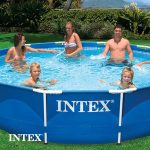 Intex 12' x 30" Metal Frame Above Ground Swimming Pool with Filter and Cover - Image 3