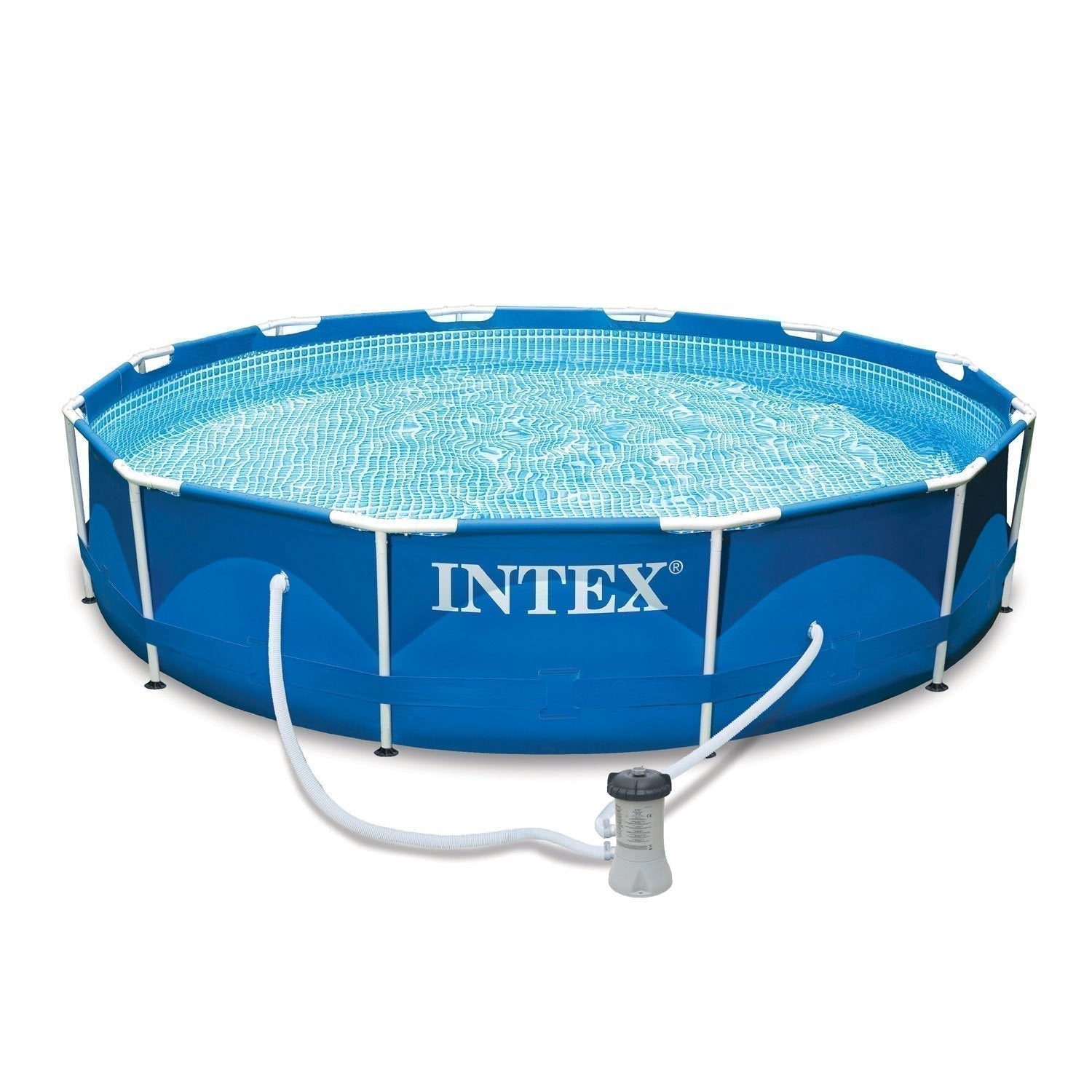 intex-12x30-swimming-pool-w-pump-maintenance-kit-2-pack-12-pool-cover-6925463-1 Intex 12'x30" Swimming Pool w/ Pump, Maintenance Kit (2 Pack) & 12' Pool Cover - Image 1