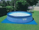 Intex 18′ x 48″ Inflatable Above Ground Swimming Pool with Ladder, Pumps - Image 2