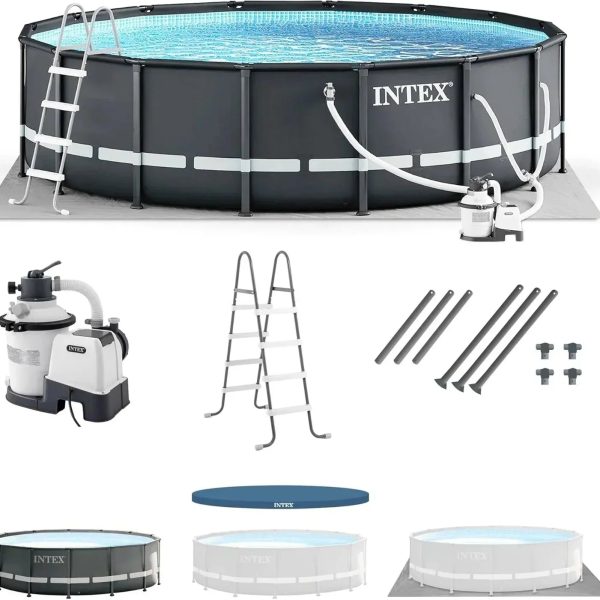 Intex Ultra XTR 14 ft. Round 42 in. Deep Soft Sided Above Ground Swimming Pools - Prioka