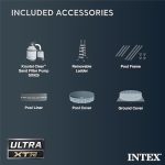 Intex Ultra XTR Frame 14′ x 42″ Round Above Ground Outdoor Swimming Pool Set with Sand Filter Pump, Ladder, Ground Cloth, and Pool Cover - Image 2