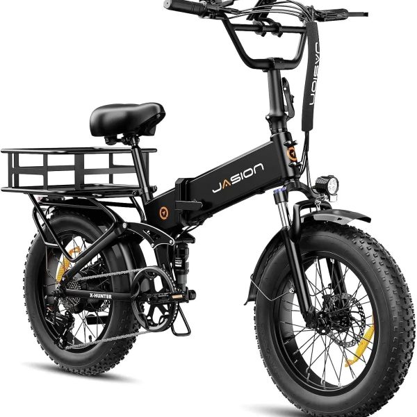 Jasion X-Hunter Folding Fat Tire Electric Bike with Full Suspension - Prioka