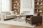 Jude Mid-Century Modern Leather Sofa Collection - Image 3