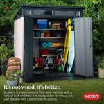 Keter Outdoor Storage Sheds, for House, Patio & Yard, Plastic Resin, Artisan, 7×7 Ft, Gray - Image 2
