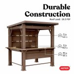 Keter Signature Collection 7.5 x 6.5 ft. Bar Gazebo with Shelves and TV Mount, Pine Brown - Image 7