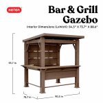 Keter Signature Collection 7.5 x 6.5 ft. Bar Gazebo with Shelves and TV Mount, Pine Brown - Image 4