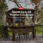 Keter Signature Collection 7.5 x 6.5 ft. Bar Gazebo with Shelves and TV Mount, Pine Brown - Image 6