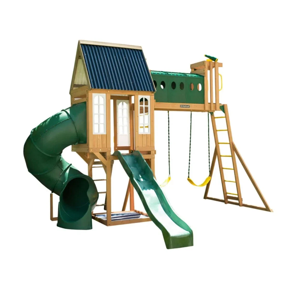 kidkraft-skyway-resort-wooden-swing-set-with-dual-slides-and-playhouse-1522692 KidKraft Skyway Resort Wooden Swing Set with Dual Slides and Playhouse - Prioka