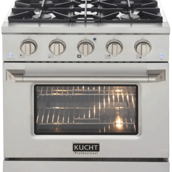 Kucht Professional 30-Inch 4.2 cu. ft. Gas Range with Convection Oven in Titanium - Prioka