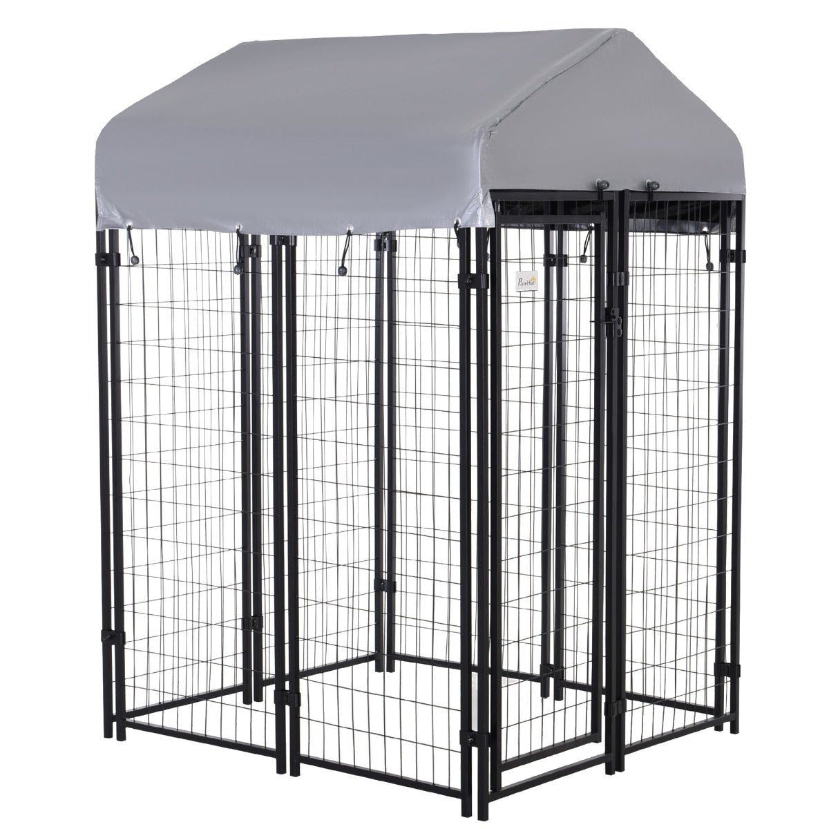 large-outdoor-dog-kennel-galvanized-steel-fence-with-uv-resistant-oxford-cloth-roof-secure-lock-48-x-48-1026486-1 Large Outdoor Dog Kennel Galvanized Steel Fence with UV-Resistant Oxford Cloth Roof & Secure Lock 48" x 48" - Image 1