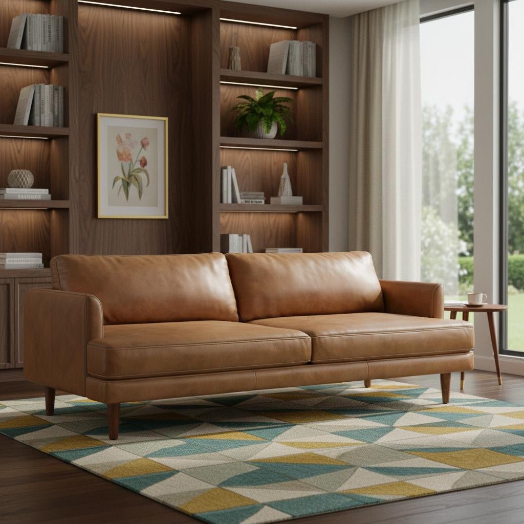 lennox-leather-sofa-brown-4484884 Lennox Leather Sofa – Brown - Image 1