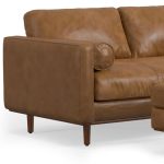Lennox Leather Sofa with Ottoman – Brown - Image 5